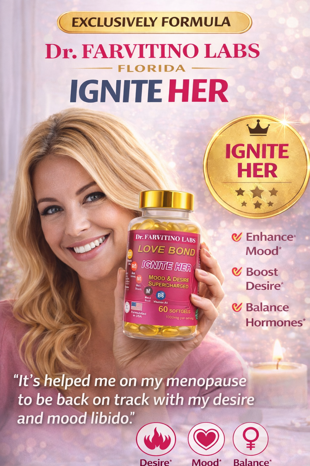 Men & Women Hormonal Support Bundle – Testosterone for Him & Estrogen Balance for Her, Energy, Mood, Vitality & Desire