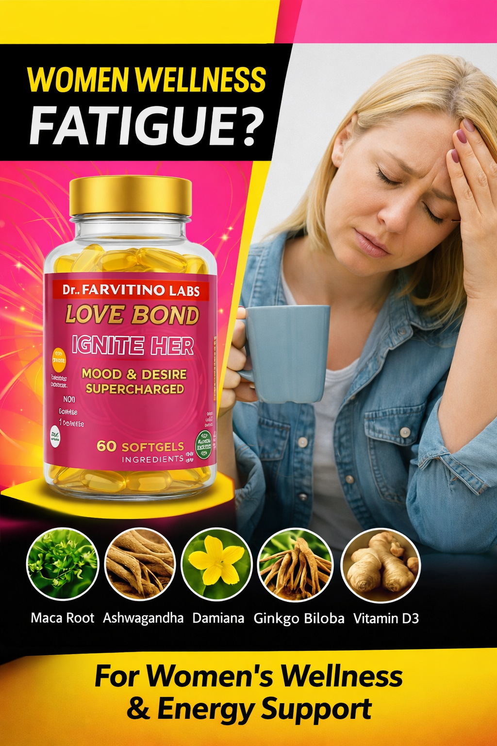 Men & Women Hormonal Support Bundle – Testosterone for Him & Estrogen Balance for Her, Energy, Mood, Vitality & Desire