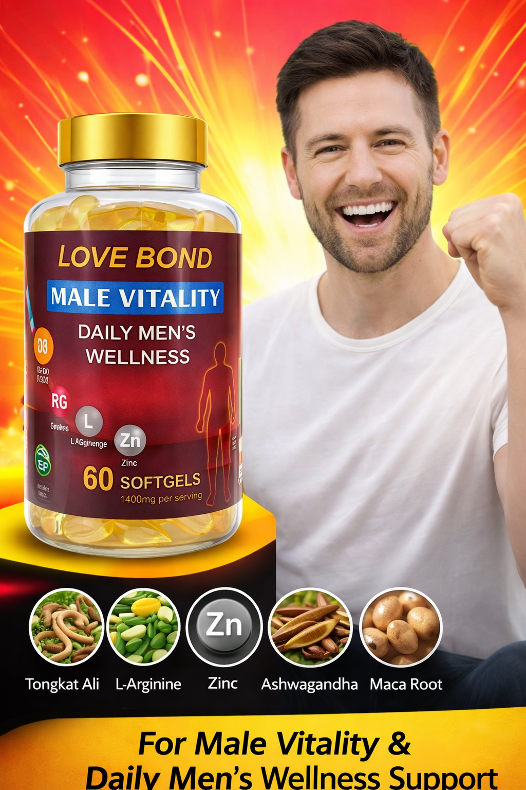 Men & Women Hormonal Support Bundle – Testosterone for Him & Estrogen Balance for Her, Energy, Mood, Vitality & Desire