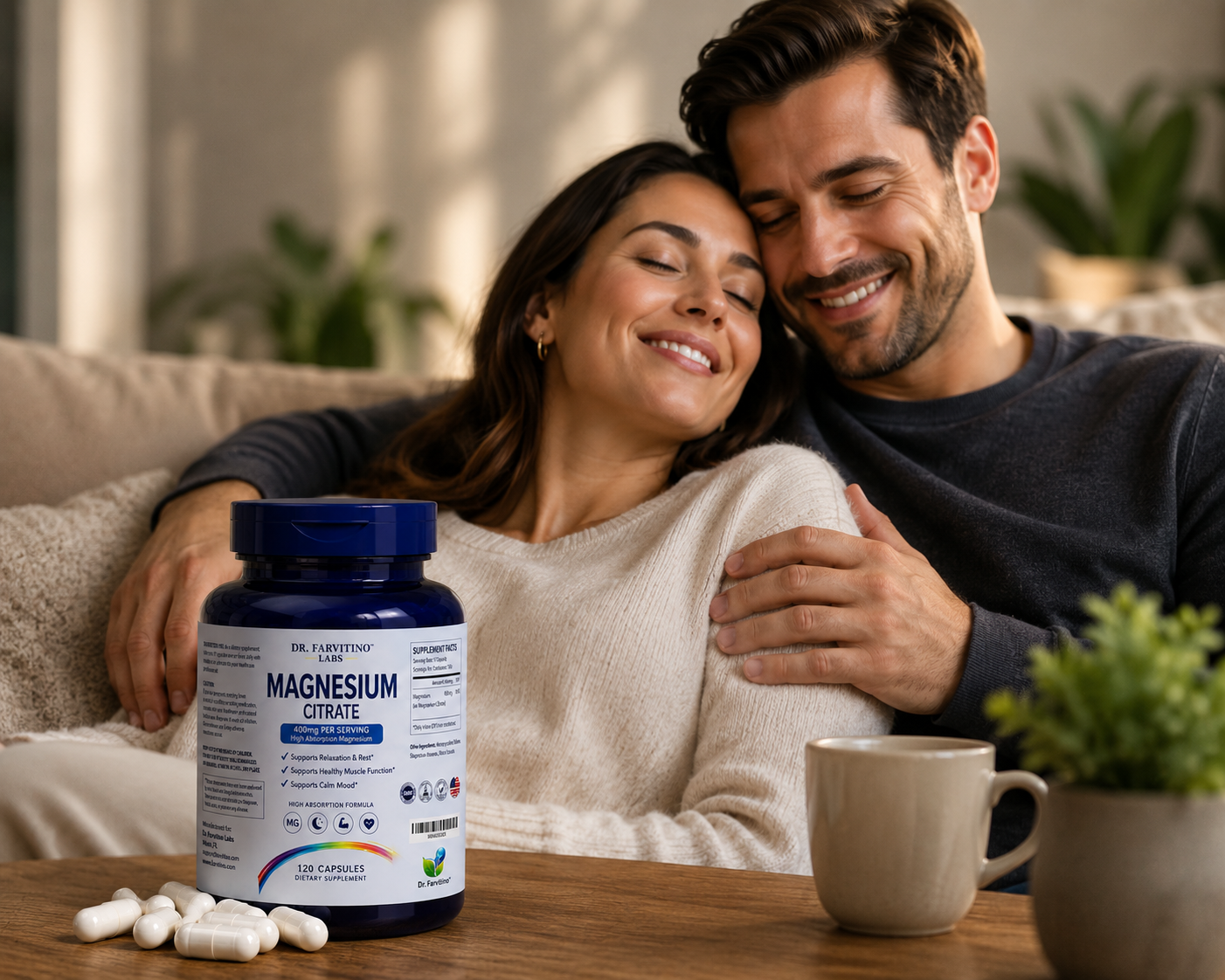 Magnesium Citrate Capsules 400mg – High Absorption Magnesium Supplement – Supports Muscle Function, Relaxation, Calm Mood & Nervous System Health – 120 Capsules – Non-GMO – Made in USA**