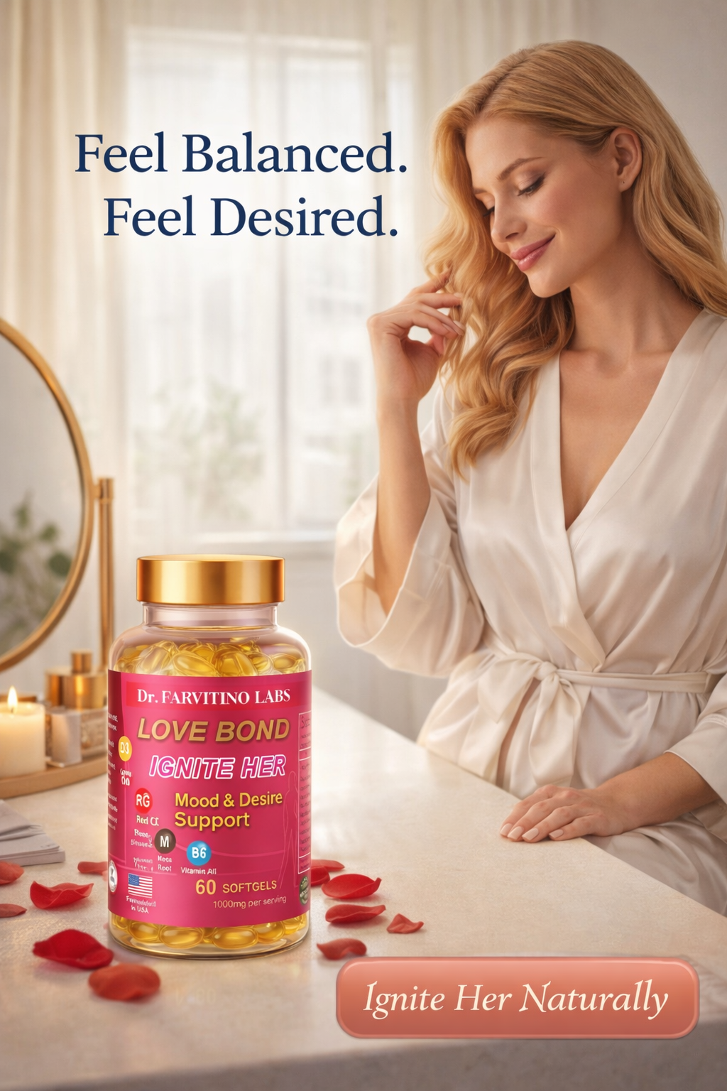 Men & Women Hormonal Support Bundle – Testosterone for Him & Estrogen Balance for Her, Energy, Mood, Vitality & Desire