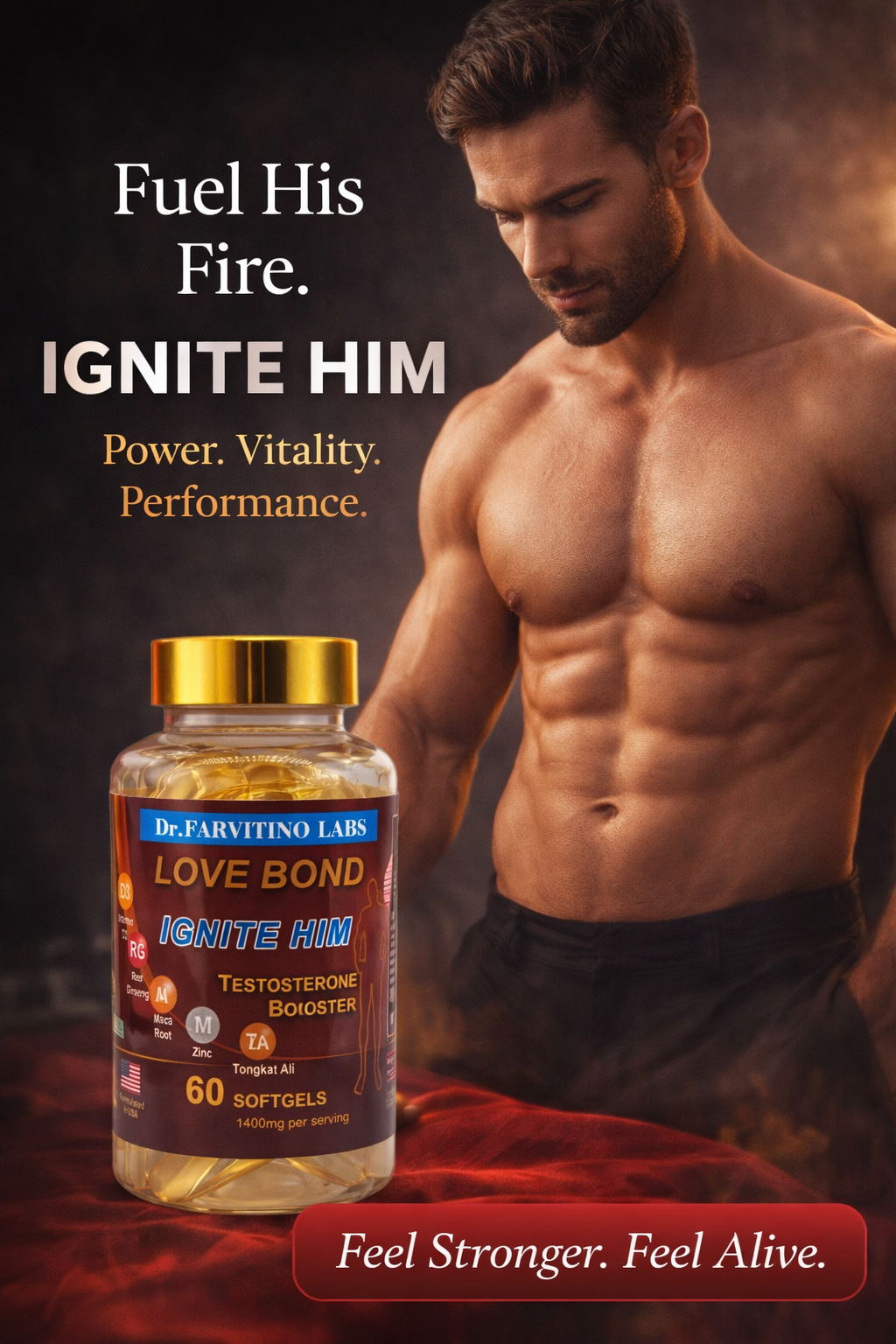 Men & Women Hormonal Support Bundle – Testosterone for Him & Estrogen Balance for Her, Energy, Mood, Vitality & Desire