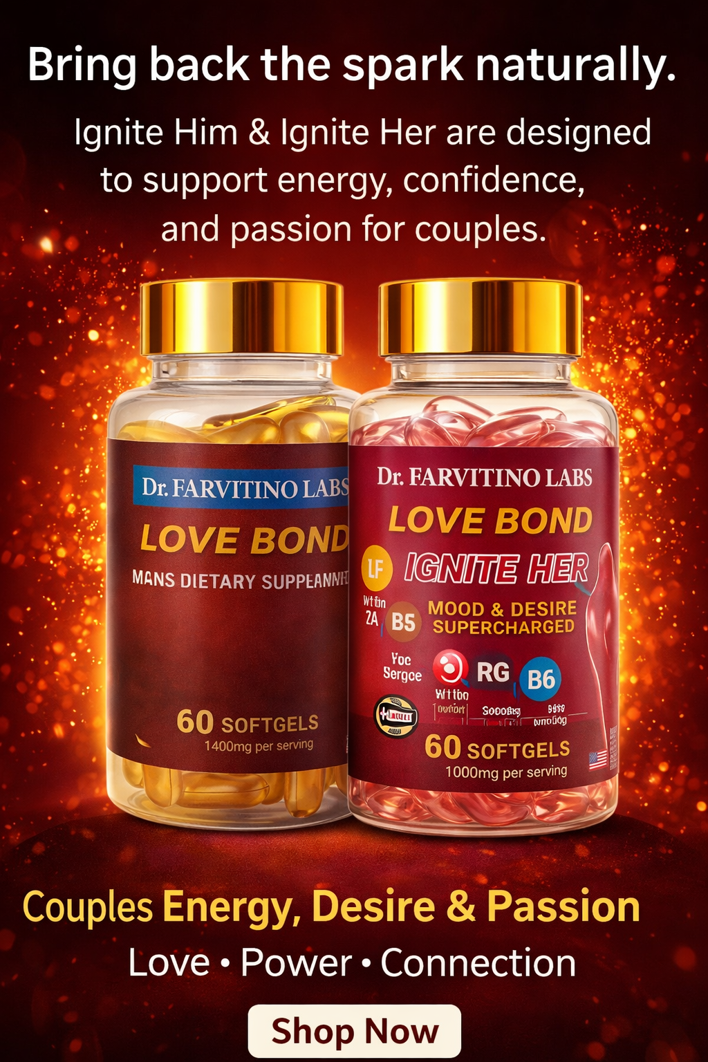 Men & Women Hormonal Support Bundle – Testosterone for Him & Estrogen Balance for Her, Energy, Mood, Vitality & Desire